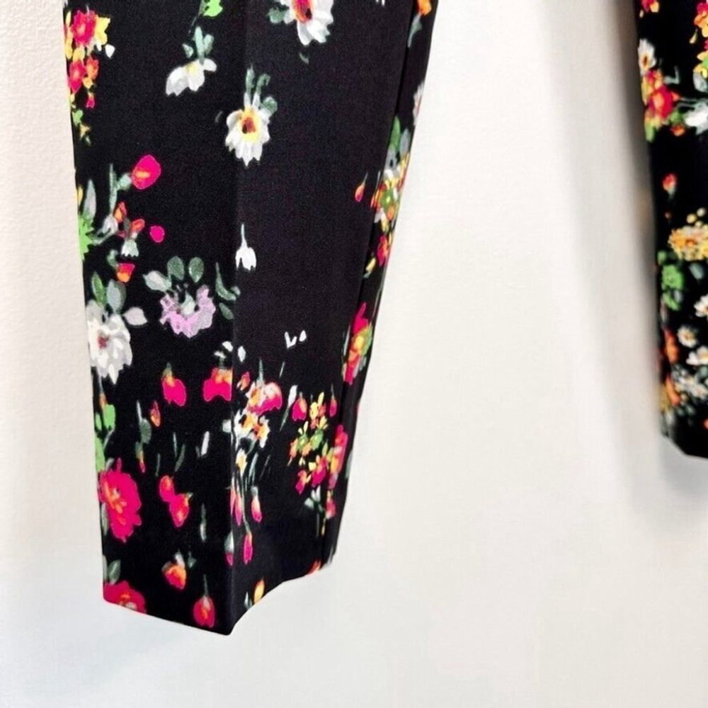 Jules & Leopold Ankle Length Pants Black Women's Small Floral Pull On Tapered - Picture 4 of 13